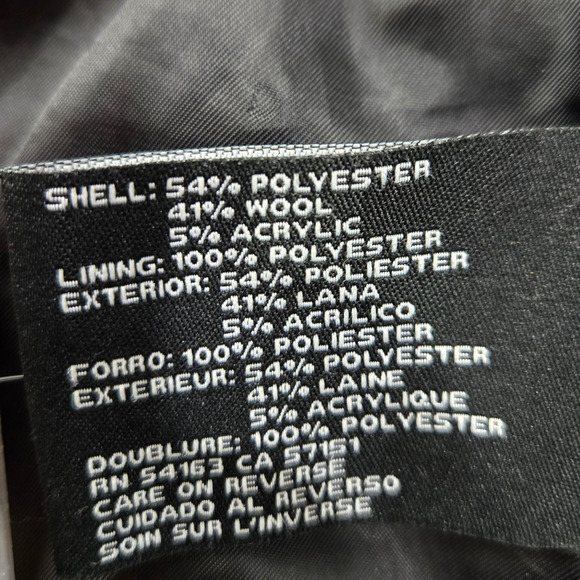 Guess Gray Wool Blend Toggle Tweed Coat Hooded Short Peacoat Size Medium - Picture 10 of 12